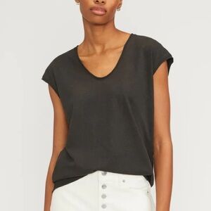 Everlane Black Hemp Scoop Neck Muscle Tee